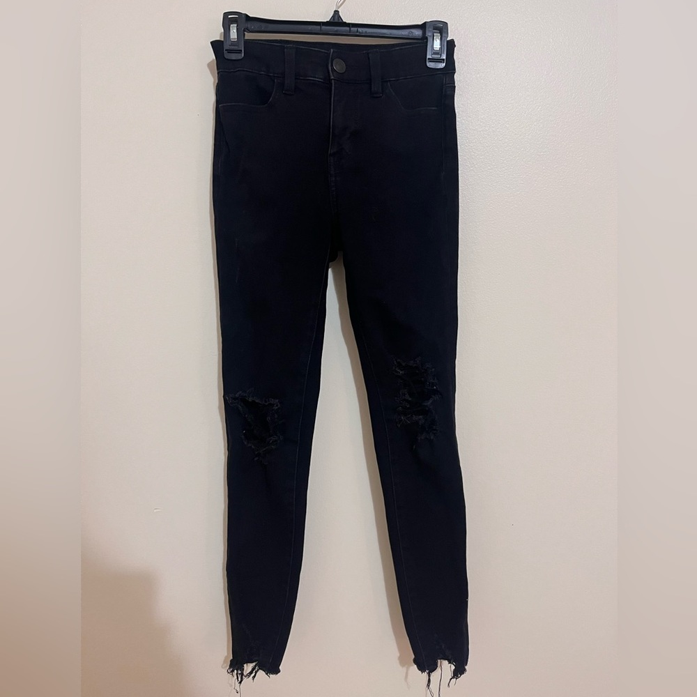 American eagle black ripped jeans